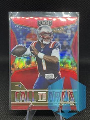 2021 Panini Playoff Call To Arms Red Prizm Parallel #CA-CNE Cam Newton